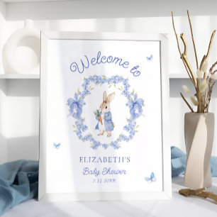Póster Bienvenida a la Fiesta de Shower del Bebé Conejo