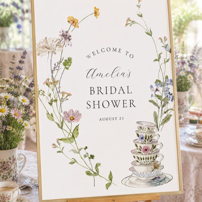 Póster Bienvenida a la fiesta de té de boda de la novia (Subido por el creador)