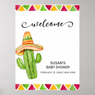 Póster Bienvenida a la Fiesta Mexicana del Taco Cactus pa
