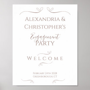 Póster Bienvenida a la fiesta mínima de compromiso de Bod
