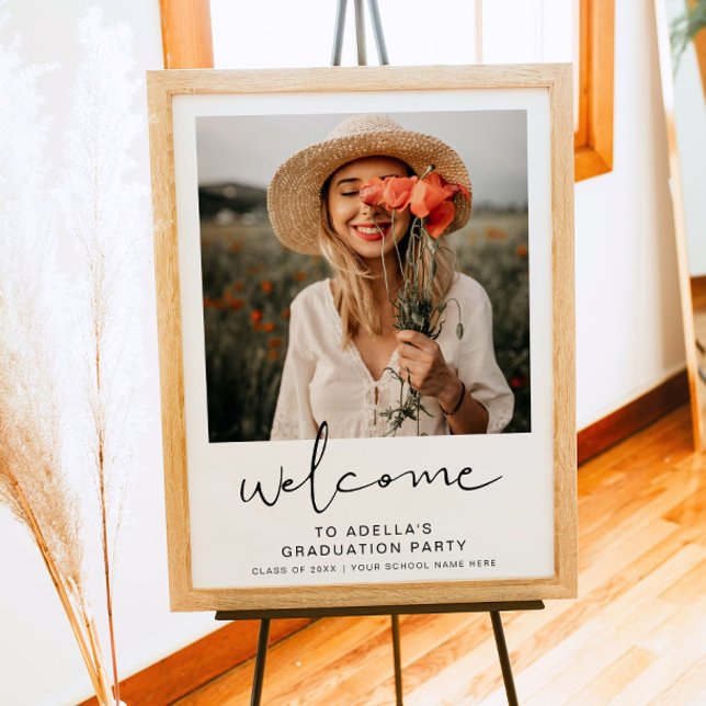 Póster Bienvenida a la fiesta moderna de graduación Minim (Subido por el creador)