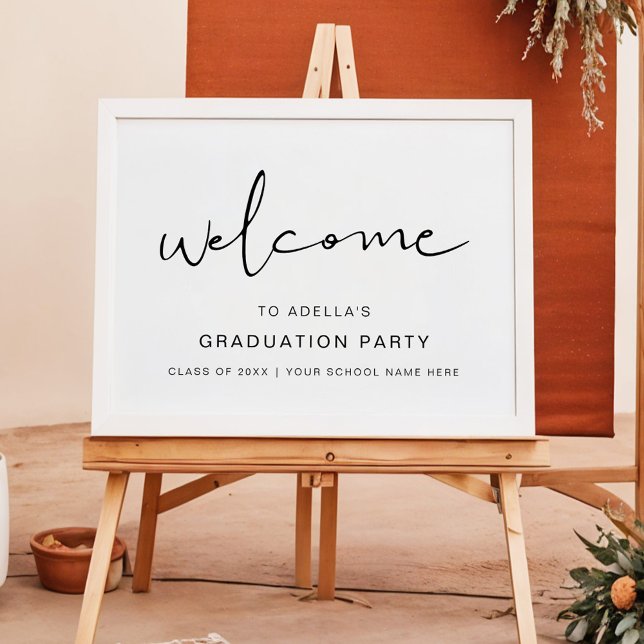 Póster Bienvenida a la fiesta moderna de graduación Minim (Subido por el creador)