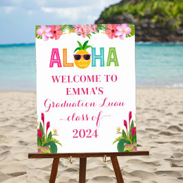 Póster Bienvenida A La Graduación Aloha De La Clase Luau 