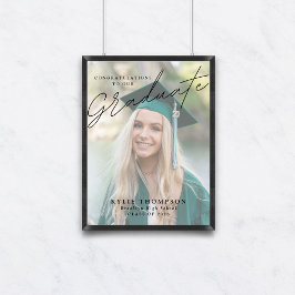 Póster Bienvenida a la graduación de fotos en guión moder