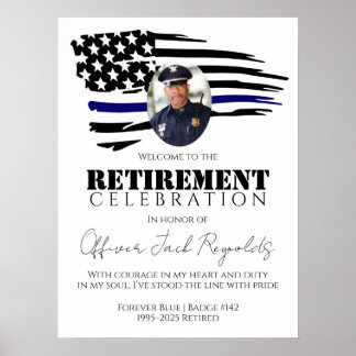 Póster Bienvenida a la jubilación de la policía