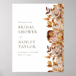 Póster Bienvenida a la lluvia de regalos de boda de otoño