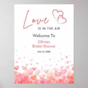 Póster Bienvenida a la lluvia de regalos nupciales con am