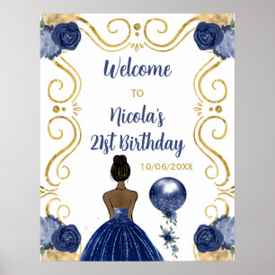 Póster Bienvenida a la Marina Princesa de la Piel Oscura