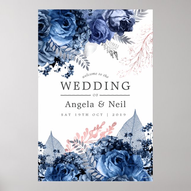 Póster Bienvenida a la Marina y al Boda Rosa con Relieve  (Frente)