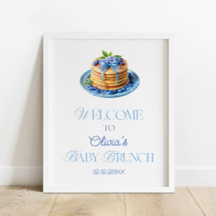 Póster Bienvenida a la merienda de bebé Panqueque de Arán