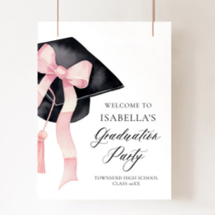 Póster Bienvenida a la moderna capa de graduación de Coqu