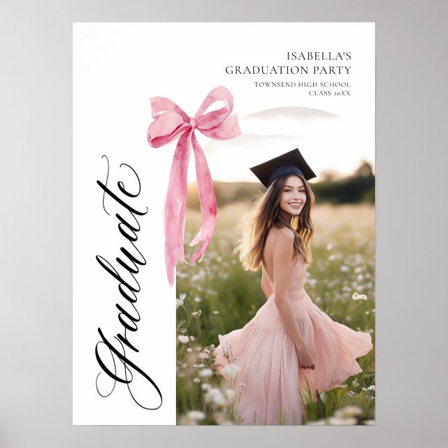 Póster Bienvenida a la moderna capa de graduación de Coqu (Frente)