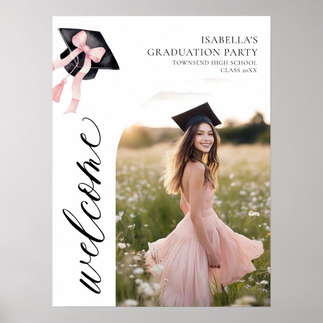 Póster Bienvenida a la moderna capa de graduación de Coqu (Frente)