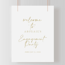 Póster Bienvenida a la moderna y elegante fiesta de compr