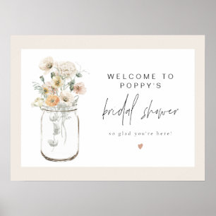 Póster Bienvenida a la novia de Mason Jar