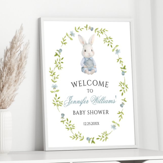 Póster Bienvenida a la pequeña conejita azul lindo bebé n (Subido por el creador)