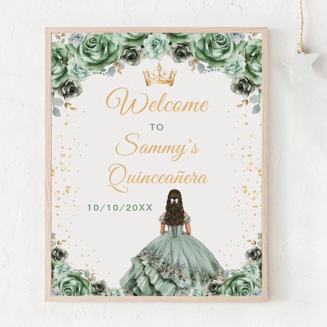 Póster Bienvenida a la Princesa Verde Sage Quinceañera (Subido por el creador)