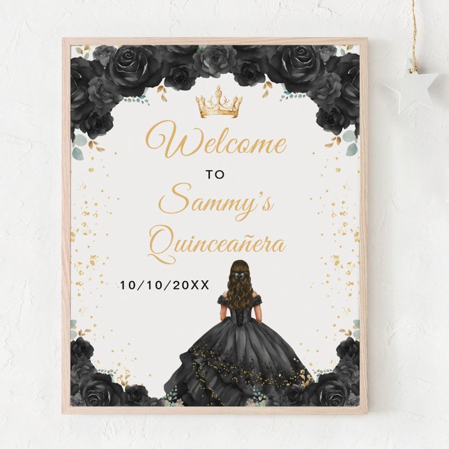 Póster Bienvenida a la Quinceañera Princesa Negra (Subido por el creador)