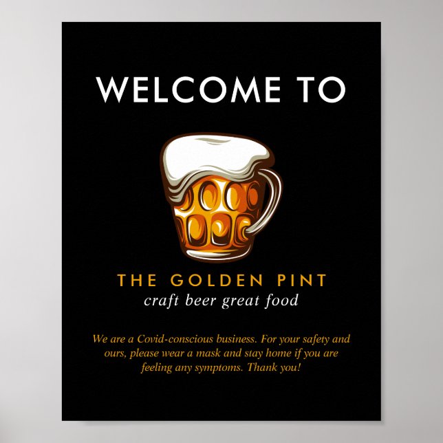 Póster Bienvenida a la reapertura de la barra de cervecer (Frente)