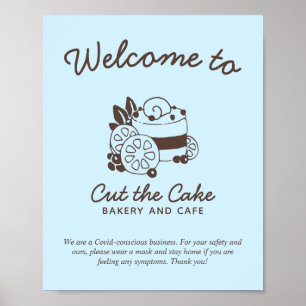 Póster Bienvenida a la seguridad Covid de la panadería de