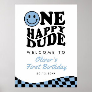 Póster Bienvenida a la sonrisa del primer cumpleaños de u
