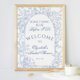 Póster Bienvenida a la Vieja Feria Azul Dusty Floral Fran