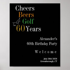 Póster Bienvenida a las cervezas de los 60 Años de Golf