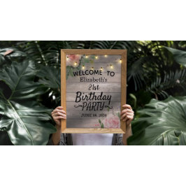 Póster Bienvenida a las Flores de Fiesta de Cumpleaños Ma