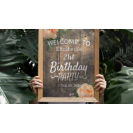 Póster Bienvenida a las Flores de Fiesta de Cumpleaños Ma