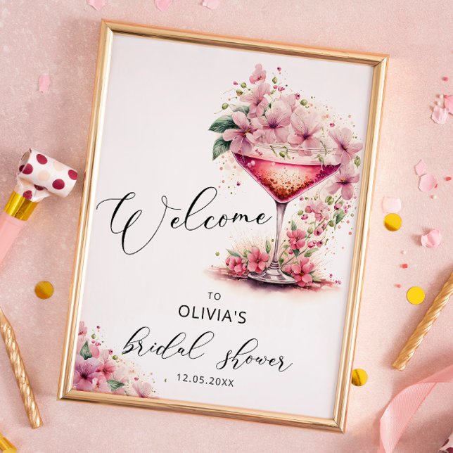Póster Bienvenida a las novias con flores rosadas de Petr (Subido por el creador)