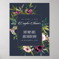 BIENVENIDA A LAS PAREJAS FLORALES NAVY RUBOR BURGU