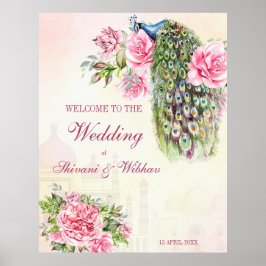 Póster Bienvenida a las rosas rosas rosas rosadas de la é