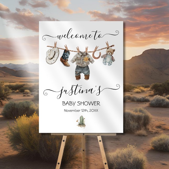 Póster Bienvenida a Little Cowboy Baby Shower Boy Clothes (Subido por el creador)