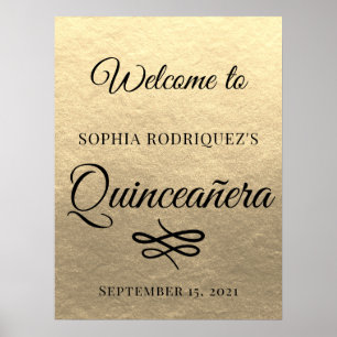Póster Bienvenida a los 15 cumpleaños de la Quinceañera G