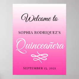 Póster Bienvenida a los 15 cumpleaños de la Quinceañera R