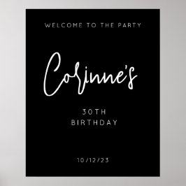 Póster Bienvenida a los 30 años de la caligrafía negra mi