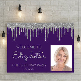 Póster Bienvenida a los 40 años del 40 Purpurina de Plata
