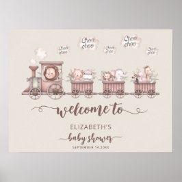 Póster Bienvenida a los animales de Safari en Baby Shower