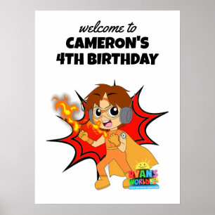 Póster Bienvenida a los cumpleaños del mundo de Ryan
