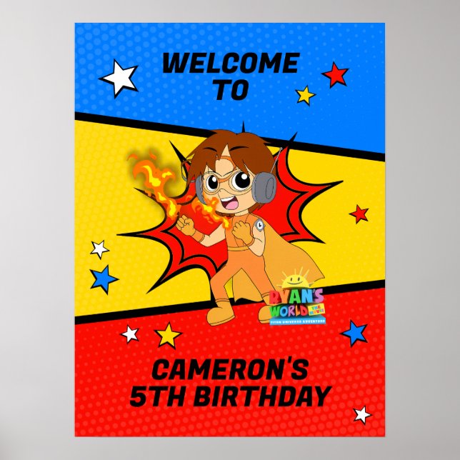 Póster Bienvenida a los cumpleaños del mundo de Ryan (Frente)