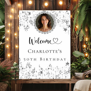 Póster Bienvenida a los diamantes de fotos de la fiesta d