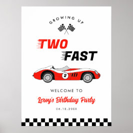 Póster Bienvenida a los dos vagones Fast Red Vintage Race