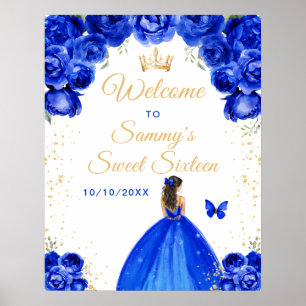 Póster Bienvenida a los dulces dieciséis de la princesa d