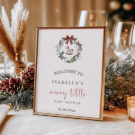 Póster Bienvenida a los Navidades de Baby Shower Merry Li