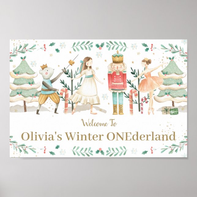 Póster Bienvenida a los Navidades Nutcracker en el cumple (Frente)