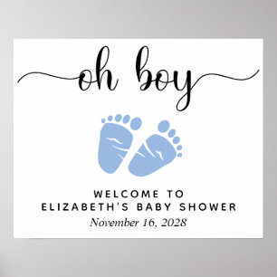 Póster Bienvenida a los pies azules de Baby Shower