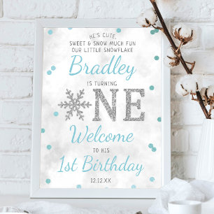 Póster Bienvenida a los primeros cumpleaños del invierno 