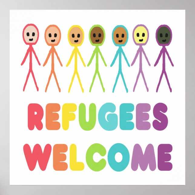 Póster Bienvenida a los refugiados (Frente)