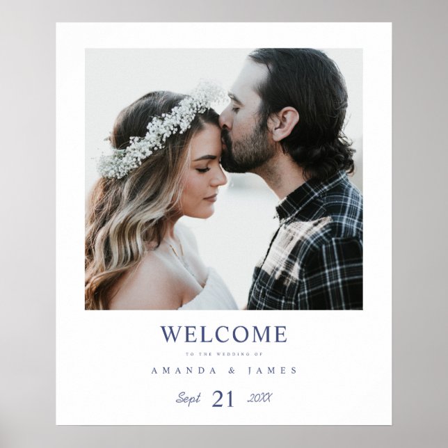 Póster Bienvenida a matrimonio personalizado de foto de M (Frente)