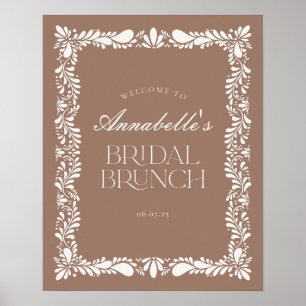 Póster Bienvenida a Mocha Brown Talavera Fiesta Brunch Br